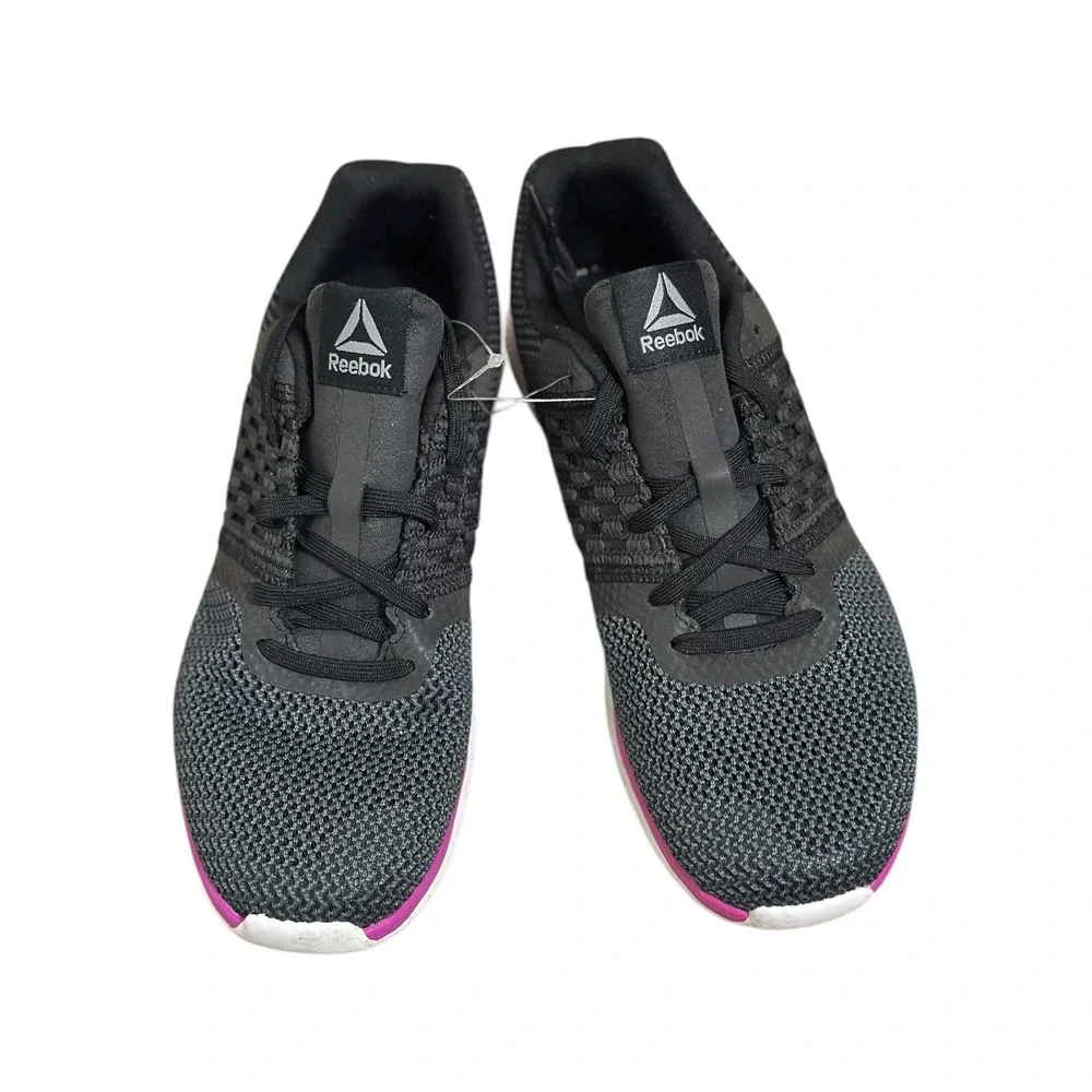Reebok MemoryTech LT Black Grey Purple Running Shoes Women's Sneaker Size 8 NWOT
